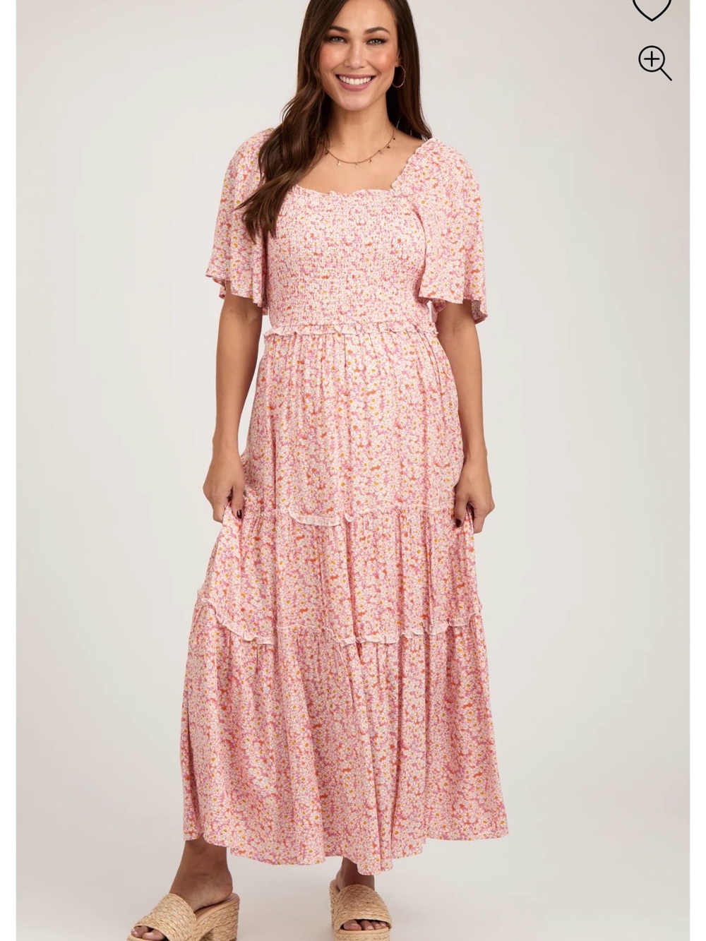 Baltic Born Pink Floral Tiered Maxi Dress